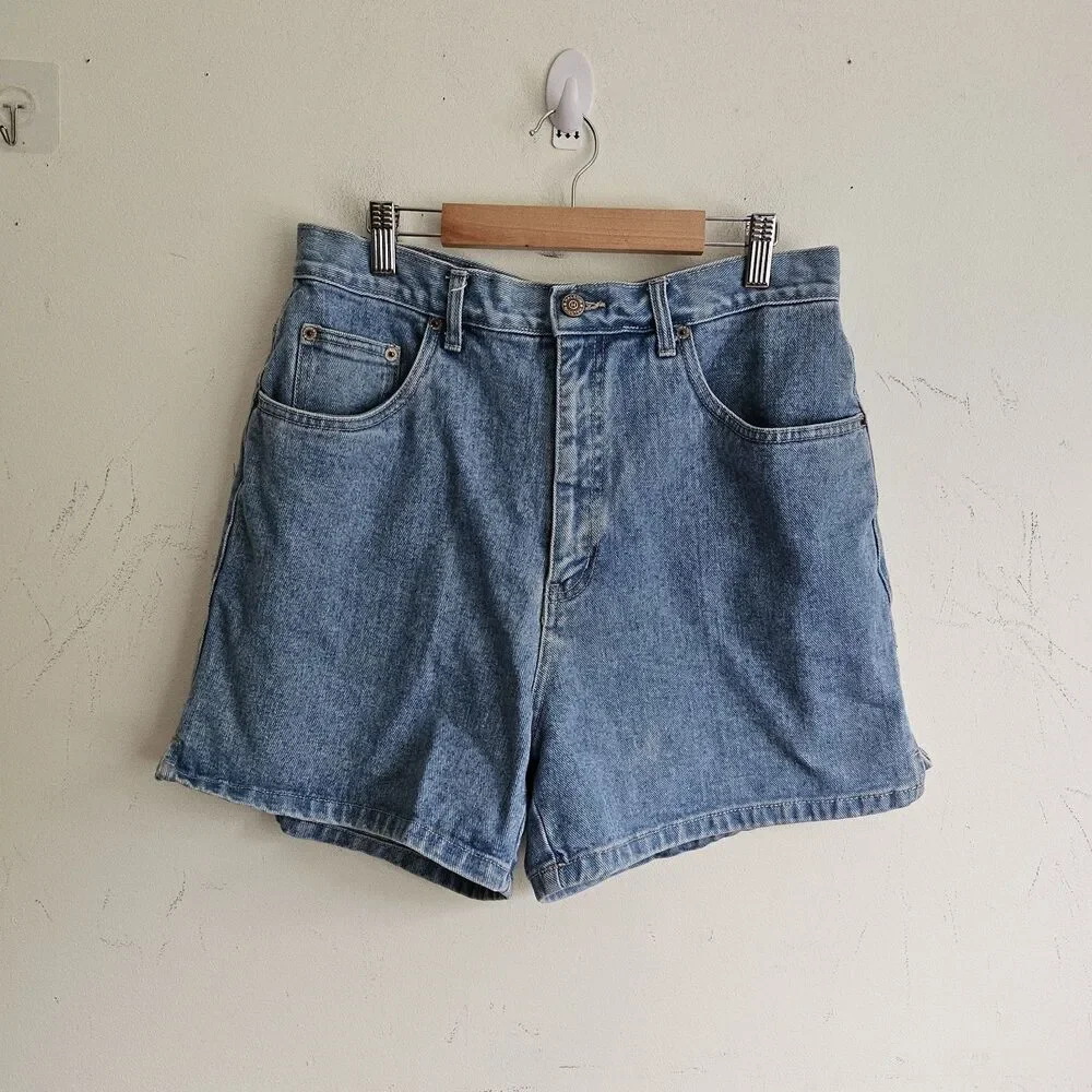 Halston Jeanswear Vintage High Waisted Denim Shorts Medium Wash Blue 90s... - Picture 6 of 8